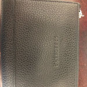 Longchamp black leather coin purse